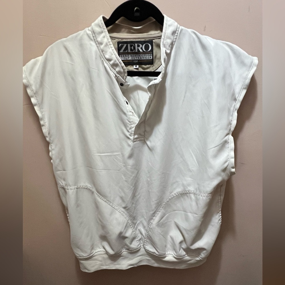 Zero restrictions golf outerwear size medium vest cream‎ tennis pickleball men’s